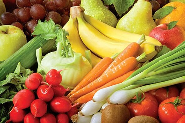 свіжі овочі і фрукти для підвищення потенції